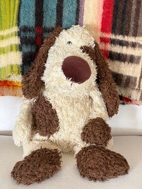 Jellycat Retired Bunglie Medium Malcolm Mutt Puppy Dog Cream Brown Plush Toy 15"